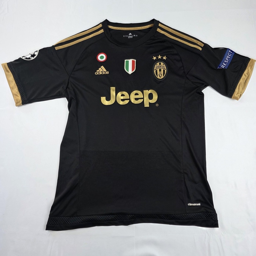 Juventus Jersey Mens XL Black Serie A Soccer Adidas Pogba 10 Climacool G87445